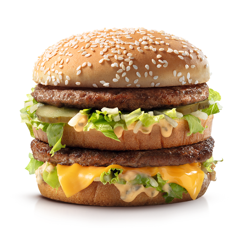 Dois hambúrgueres (100% carne bovina), alface americana, queijo cheddar, maionese Big Mac, cebola, picles e pão com gergelim. Promoção limitada à 1 item por pedido (a adição de outros produtos de mesma mecânica no mesmo pedido irá desconsiderar o desconto nos itens adicionados). Confira os restaurantes participantes em: cupons.mcdonalds.com.br/Promobomb