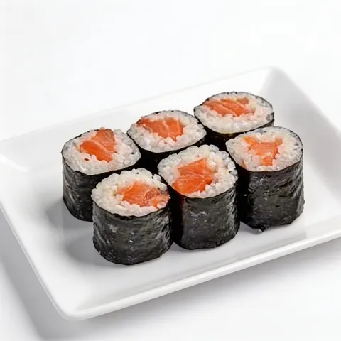 Alga arroz e salmão