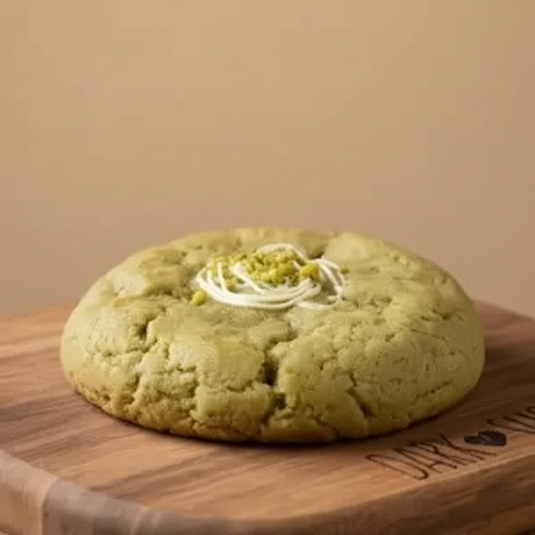 Cookie macio e super saboroso, recheado com um irresistível brigadeiro de pistache — cremoso, aromático e simplesmente viciante. Uma explosão em cada mordida!