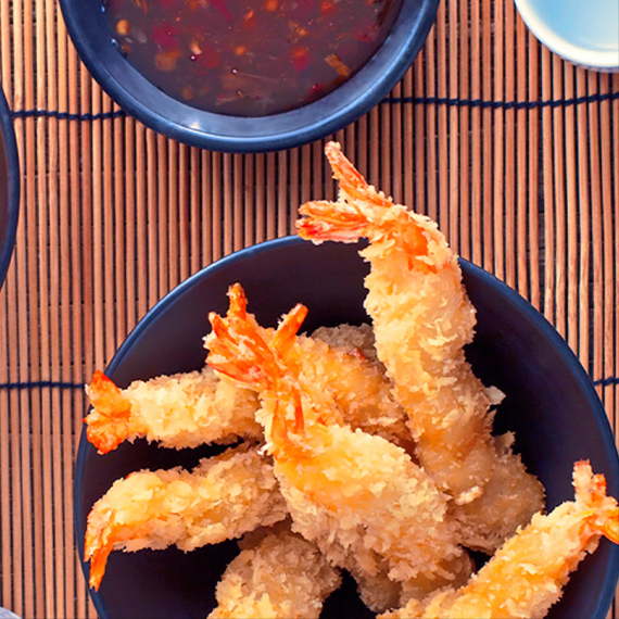 Camarones en Panko