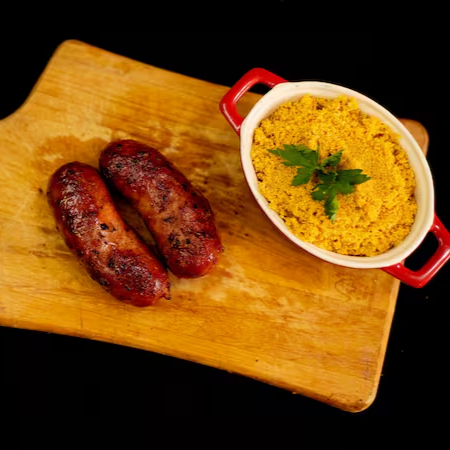 2 unidades de linguiça toscana assada no bafo.