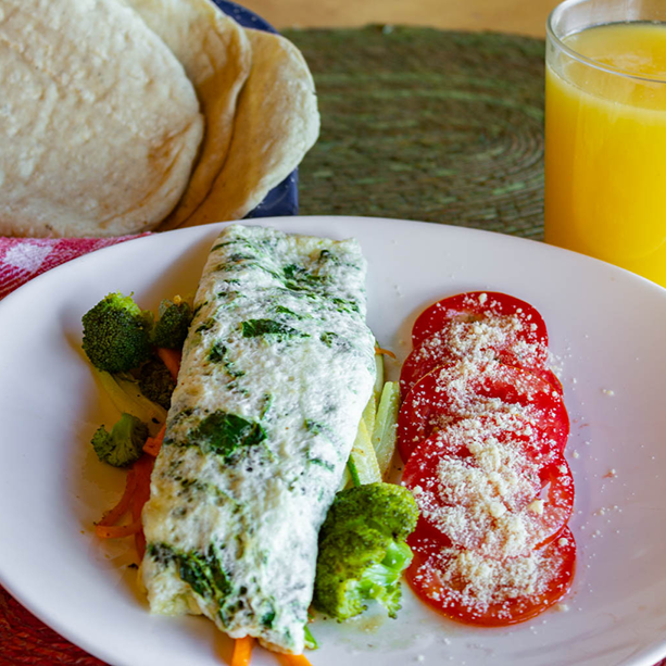 Omelette de Claras y Espinacas