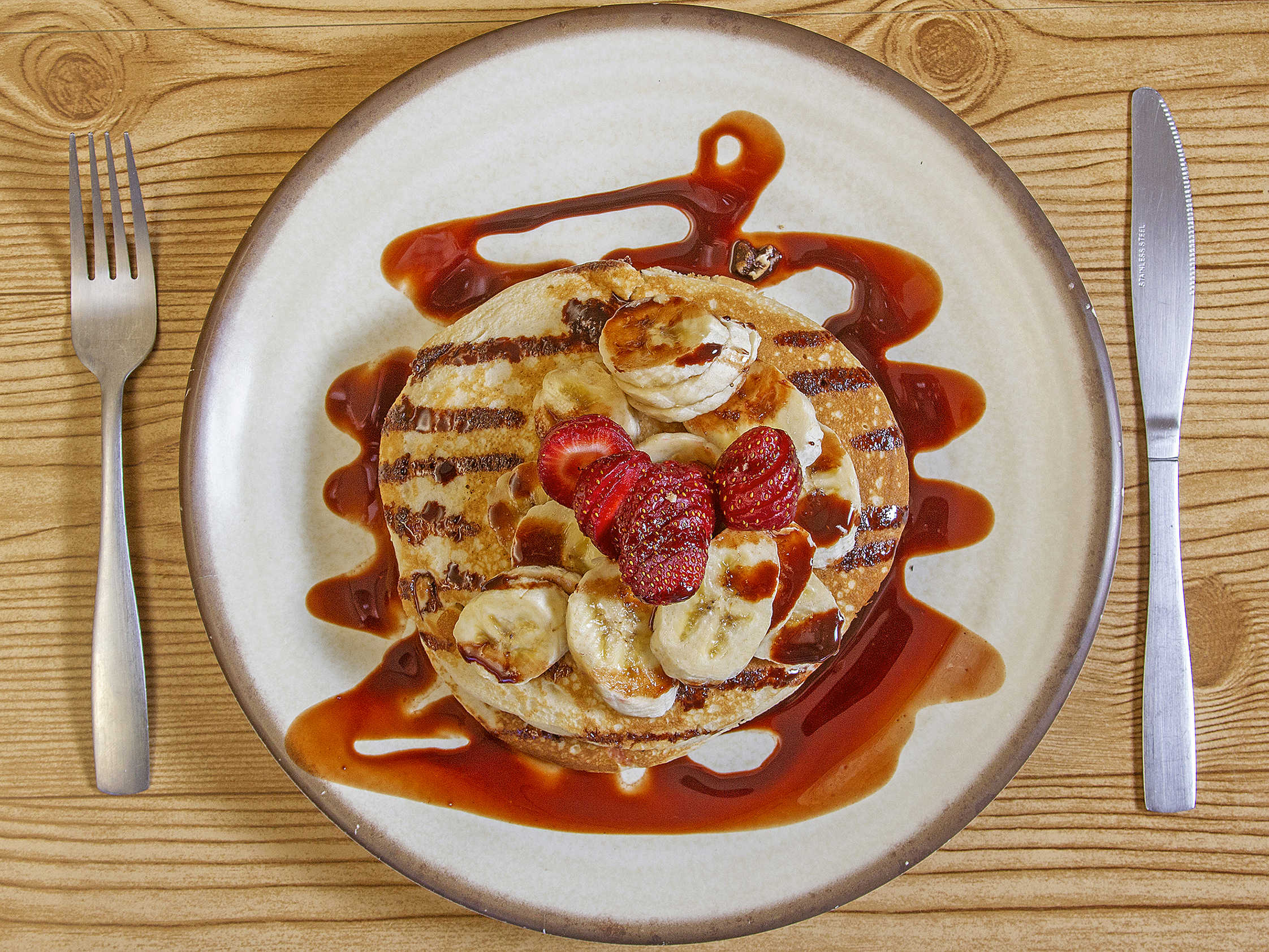 Combo-Hotcakes con fruta