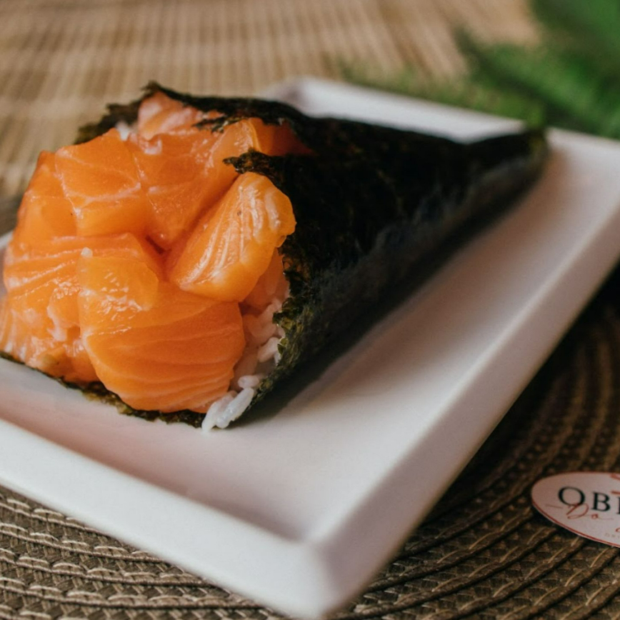 Temaki salmão fresco Simples. (Sem cream cheese)