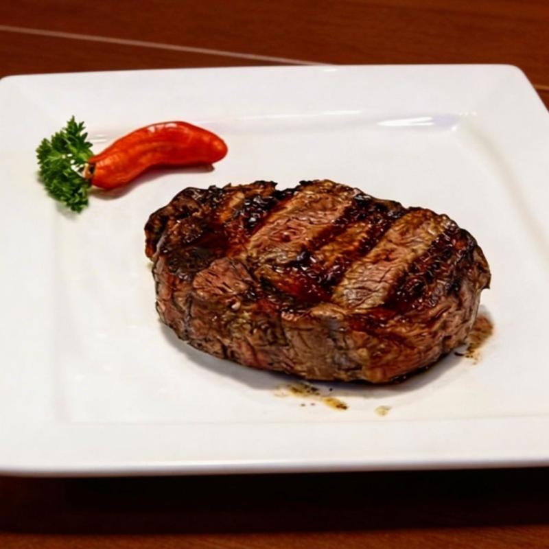 O `Sholder Steak 400g', da categoria 'Assados', é um primoroso bife ancho meticulosamente assado, selado em uma autêntica churrasqueira para trazer à tona todo o seu sabor robusto e característico. A finalização é feita na Charbroiler, para intensificar ainda mais o sabor e garantir uma textura irresistivelmente suculenta e macia. Este prato é uma autêntica celebração à carne, uma experiência sensorial qu