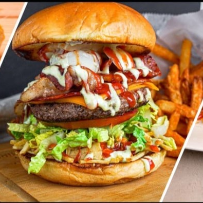 Hamburguesa Parrillera al Carbón 3 Carnes y Bebida