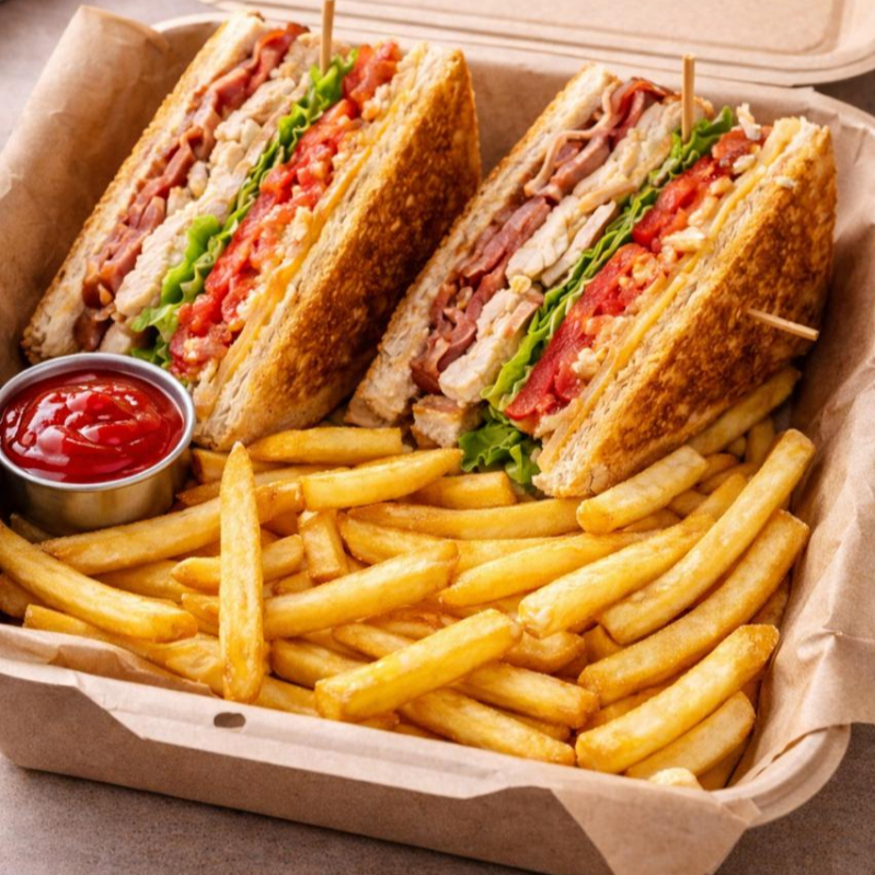 Sándwich Con Papas A La Francesa