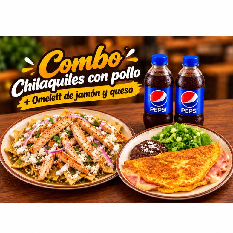 Combo Chilaquiles Y Omelett