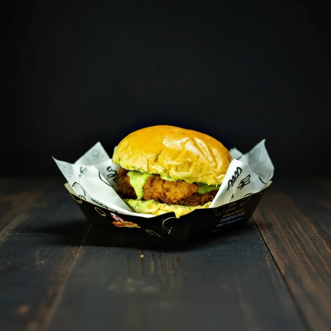 O 'Exagerado Burger Crispy' é uma verdadeira explosão de sabor e textura da categoria 'Sanduíches'. Este prato consiste em um suculento filé de peito, cuidadosamente empanado, proporcionando uma crocância irresistível. Acompanha uma generosa porção de maionese temperada que adiciona um toque especial e único ao sabor, tornando-o ainda mais surpreendente. Tudo isso é servido em um pão artesanal, macio e fresco, que casa perfeitamente com os demais ingredientes. Uma verdadeira obra-prima da culinária rápida, que irá agradar até os paladares mais exigentes.