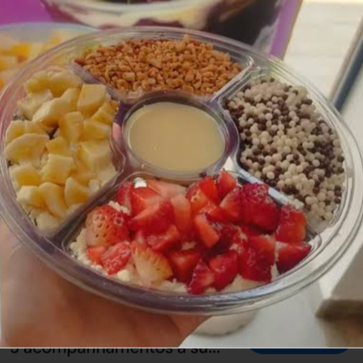 Açaí, chocolbool, mm,morango, leite condensado