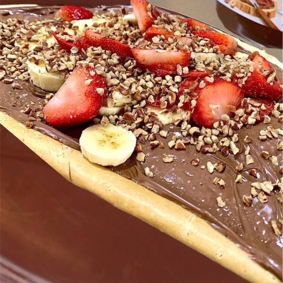 Crepa Fresas con Nutella, Platano y nuez