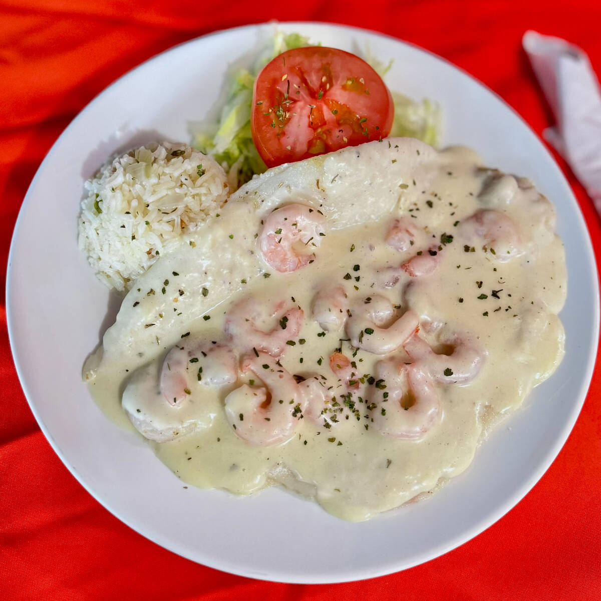Filete con Camarones