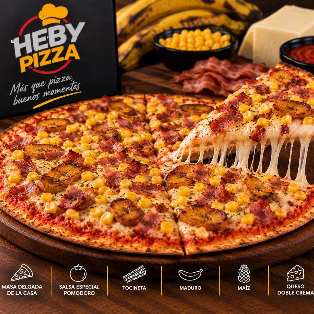 Pizza 4 Porciones Samba ( Cubana )