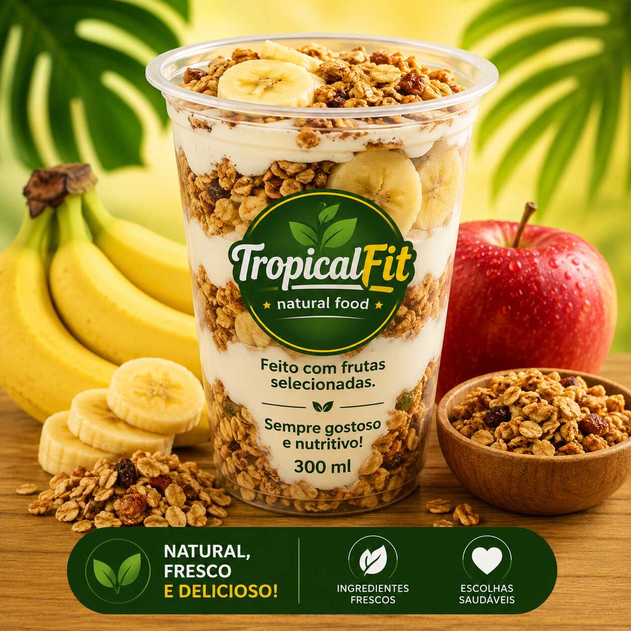 Uma combinação leve, cremosa e deliciosa! 💚 Preparada com banana fresquinha, iogurte cremoso, granola crocante e um toque de mel para deixar cada colherada ainda mais saborosa.
🍌 Banana + 🥛 Iogurte + 🌾 Granola + 🍯 Mel
✨ Perfeita para o café da manhã, lanche ou aquele momento em que bate a vontade de algo gostoso e equilibrado!