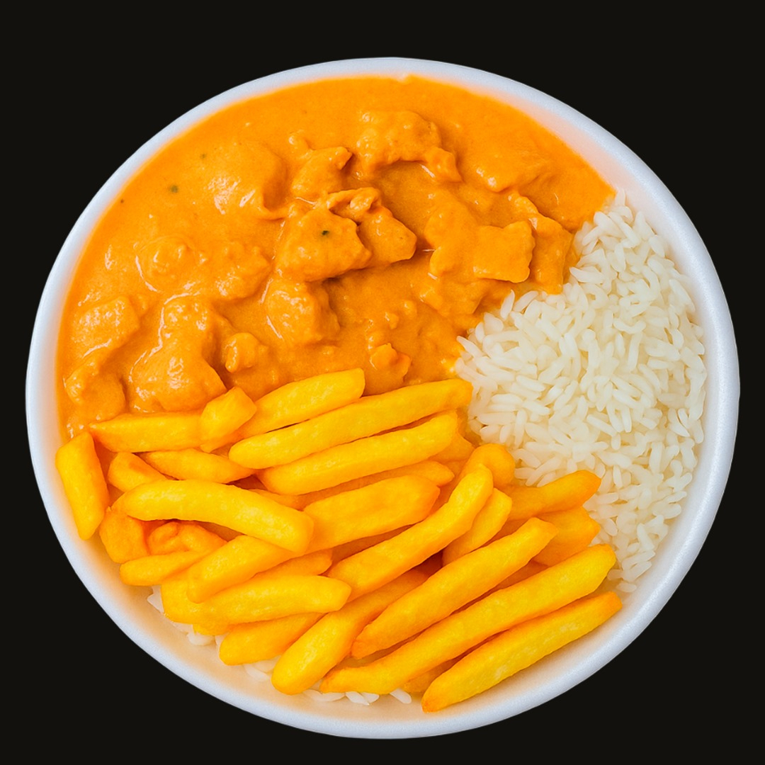 Arroz , Strogonoff Com Fritas