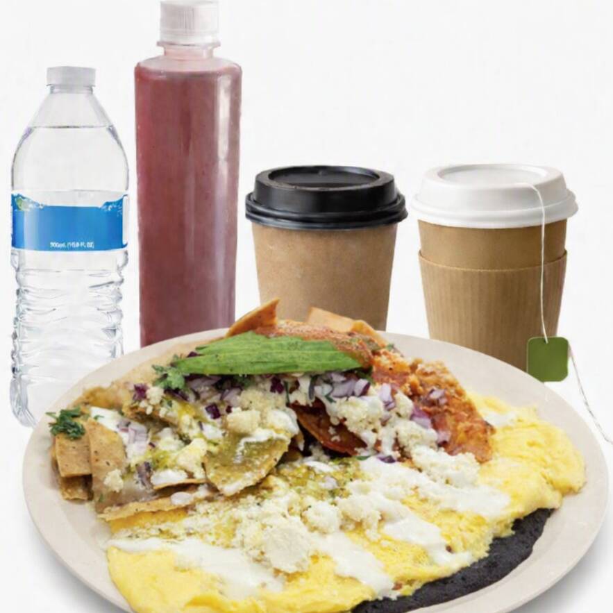 Omelete ChilaQuiles bebida / Omelette CH Beverage