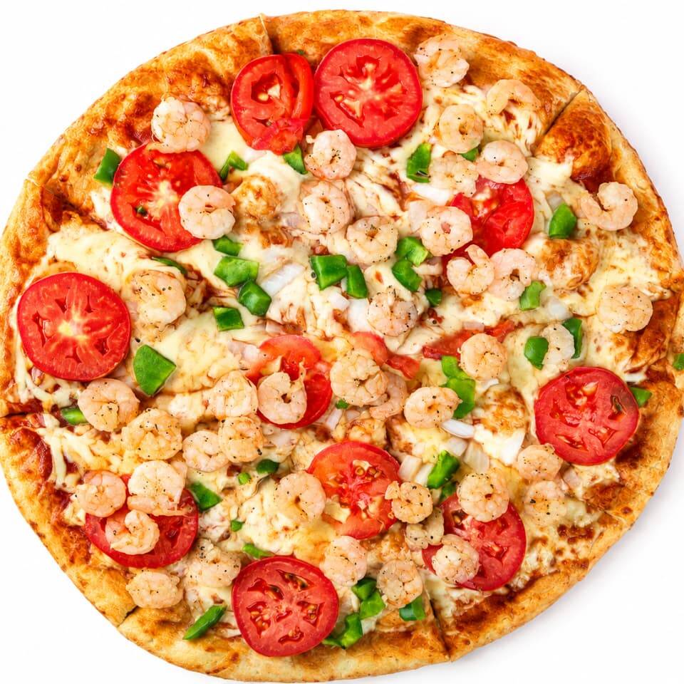 Pizza Marinera Con Camarones.