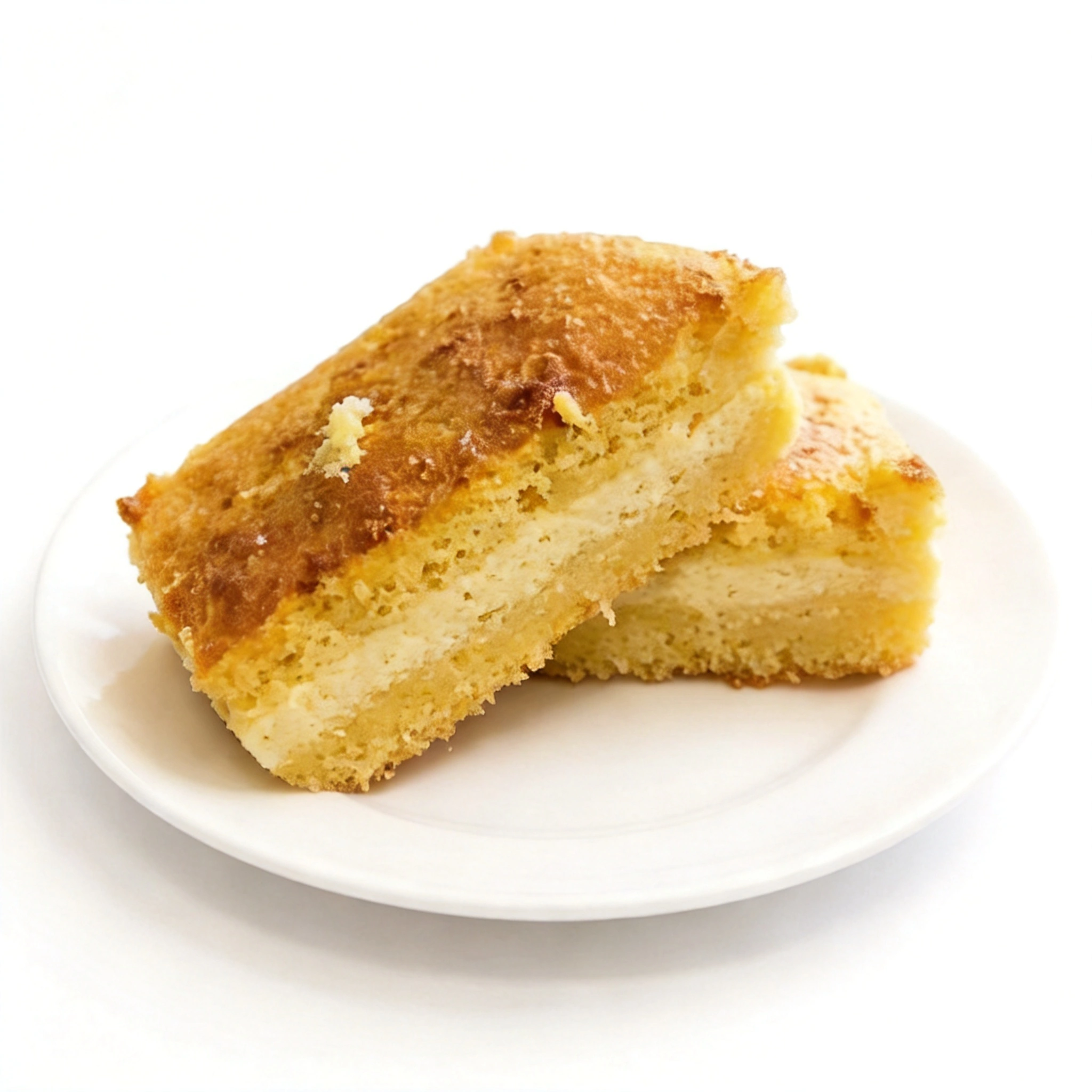 Delicioso bolo de corte de milho cremoso. Aproximadamente 200g.