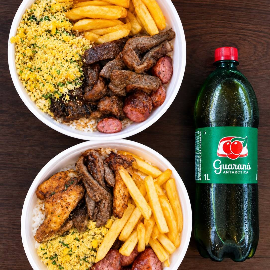 2 MARMITAS DE CHURRASCO MISTO + REFRIGERENTE DE 1L
PARA COMER EM DOIS.
