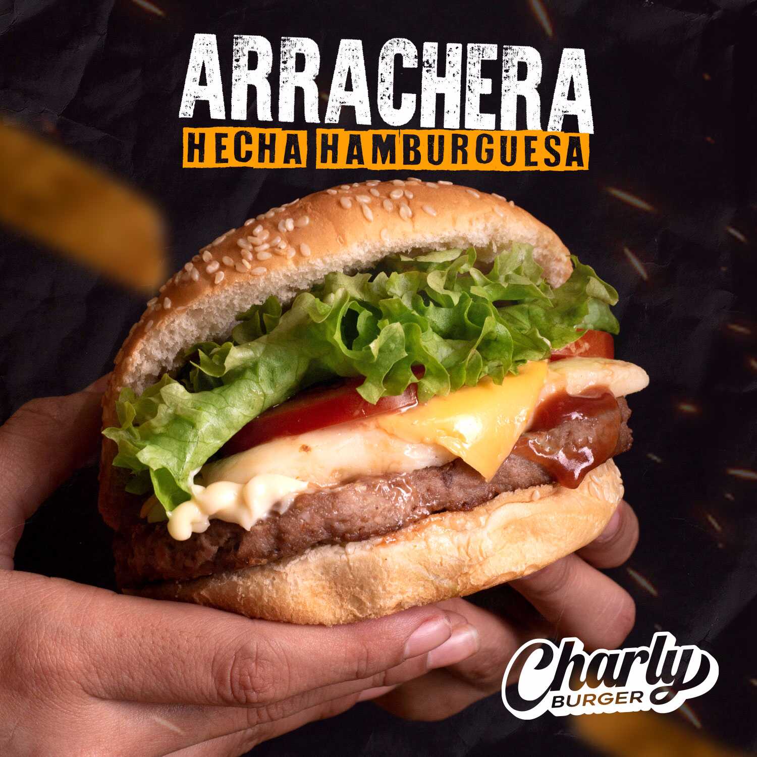 Burger Arrachera con Papas