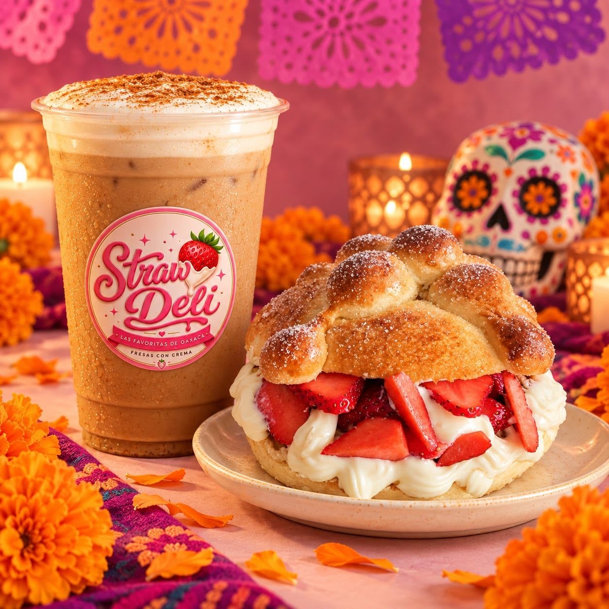COMBO PAN + PUMPKING SPICE LATTE FRIO 🥯🍓🧋🎃