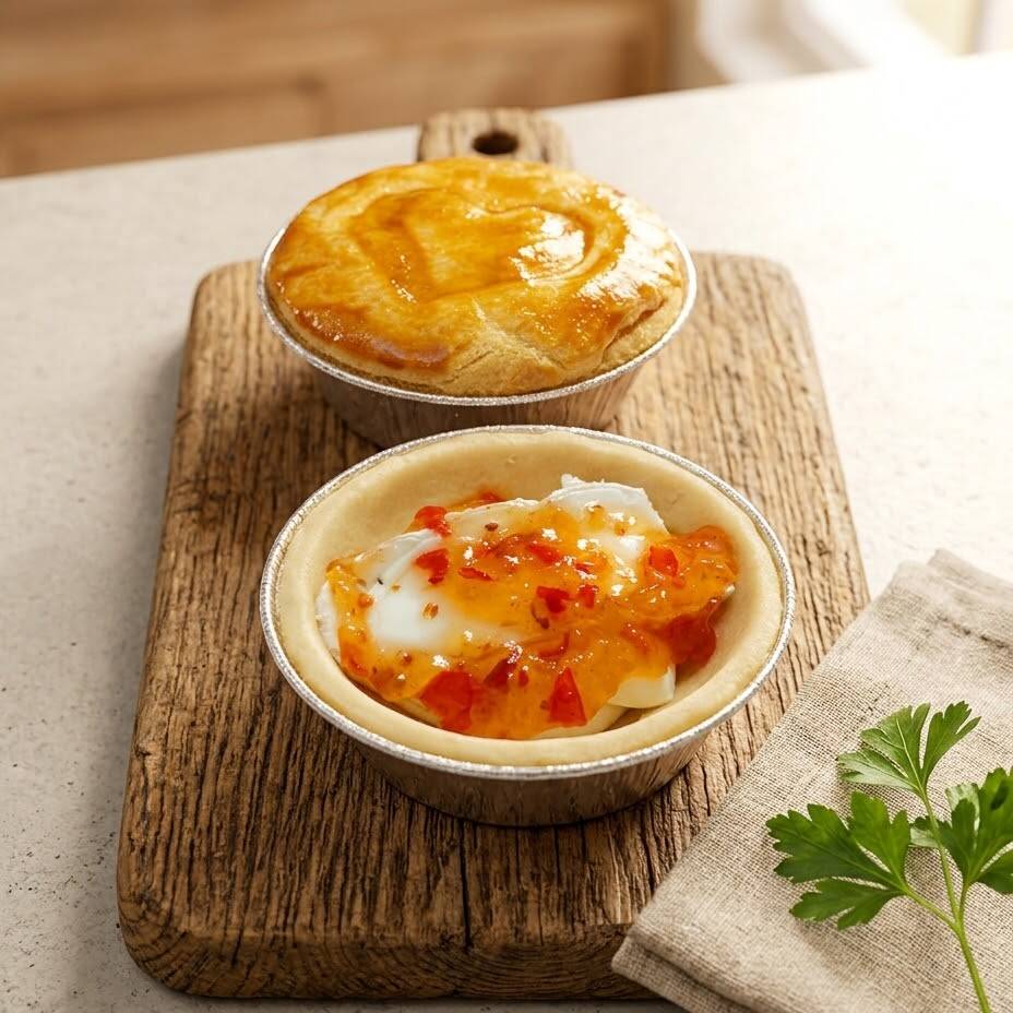 Empada de Queijo Brie com Geleia de Pimenta 🌶️🧀
Massa amanteigada, leve e delicada, recheada com requeijão cremoso e queijo Brie, finalizada com uma irresistível geleia de pimenta. Uma combinação sofisticada de cremosidade, sabor e um toque agridoce levemente picante. ✨
Perfeita para quem ama sabores gourmet e combinações surpreendentes!