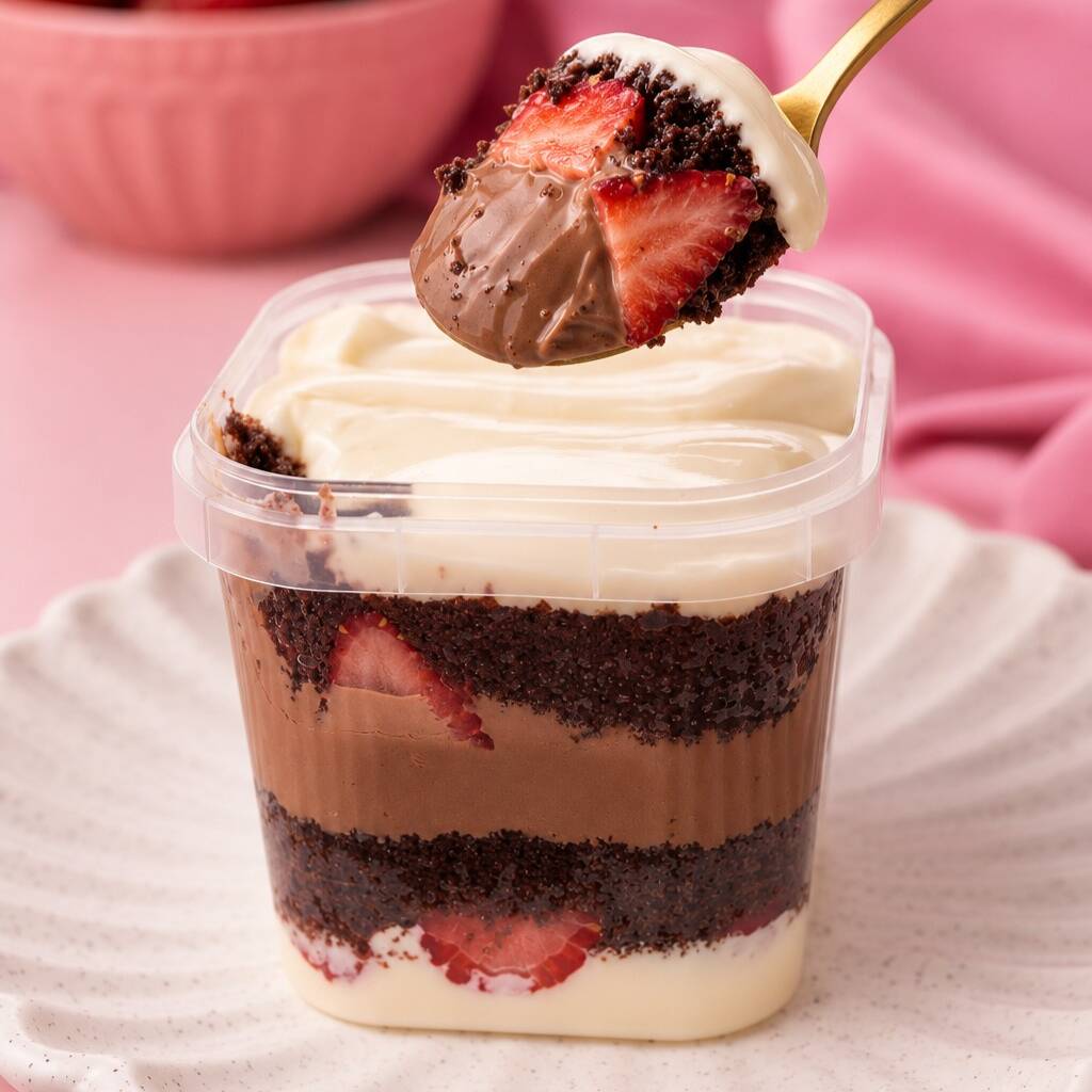 Massa de chocolate fofinha intercalada com brigadeiro tradicional, ninho e morango fresco.
260g
