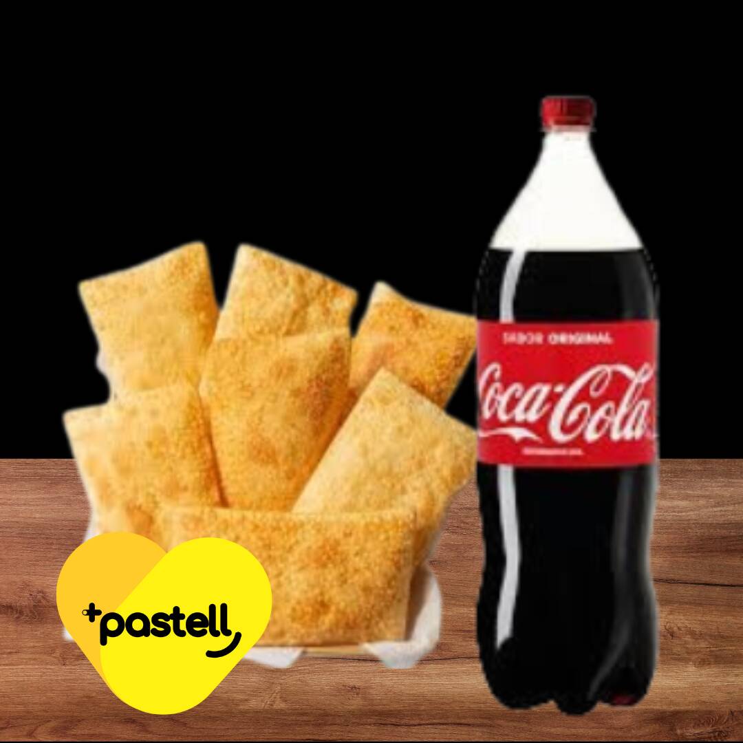 Aproveitei a incrível promoção do nosso delicioso ' da galera'! Ao adquirir a partir de 8 pastéis, você leva de brinde uma Coca Cola 2lts. Uma opção perfeita para compartilhar com os amigos e saborear esses irresistíveis pastéis feitos com ingredientes selecionados. Não perca tempo, peça já e desfrute dessa oferta imperdível!