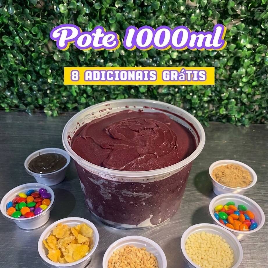 ( 1 LITRO DE AÇAÍ + 8 COMPLEMENTOS SEPARADOS GRÁTIS ) O gigante da Nabrisa chegou! 🍧 Para quem não abre mão de variedade e fartura. Leve 1 Litro do nosso açaí super cremoso e escolha até 8 toppingspara montar sua combinação perfeita! 🚀 Diferencial Exclusivo: Todos os 8 complementos são enviados em potes individuais separados. Nada de bagunça! Seus acompanhamentos chegam fresquinhos e crocantes para você montar como quiser. 👨👩👧👦 Ideal para: Dividir com a família, amigos ou para aquela fome de respeito!
