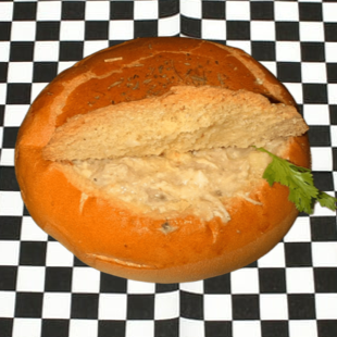 Bomba de Pollo en Salsa de Champiñones