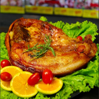 Pernil Assado, Peso Apróx entre 1,2kg a 1,5kg.