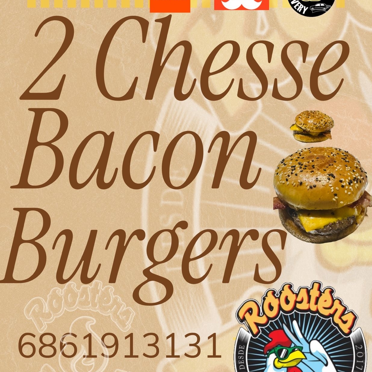 2 Cheese Bacon Burgers