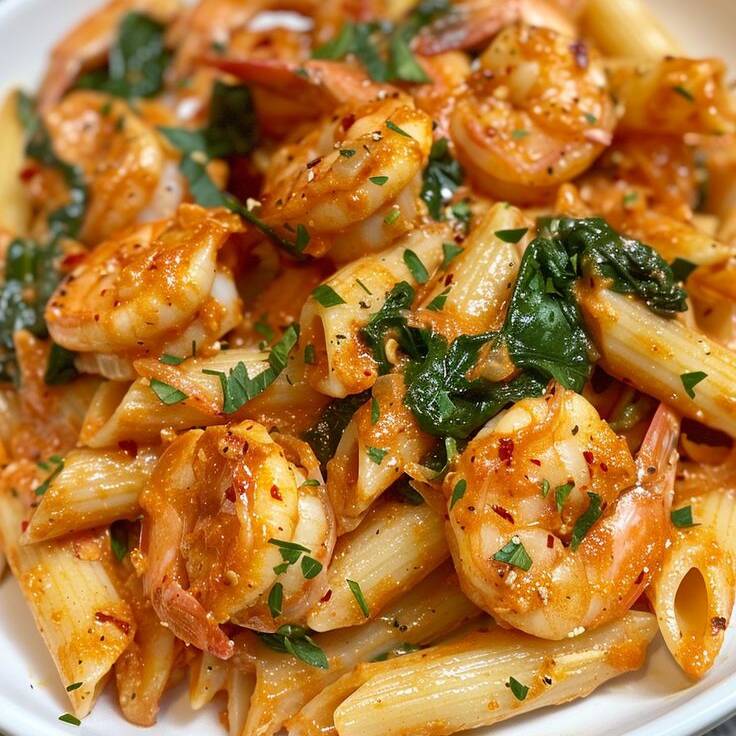Penne cozido ao dente, salteado ao alho frito, molho 4 queijos com
camarão grelhado e queijo ralado.