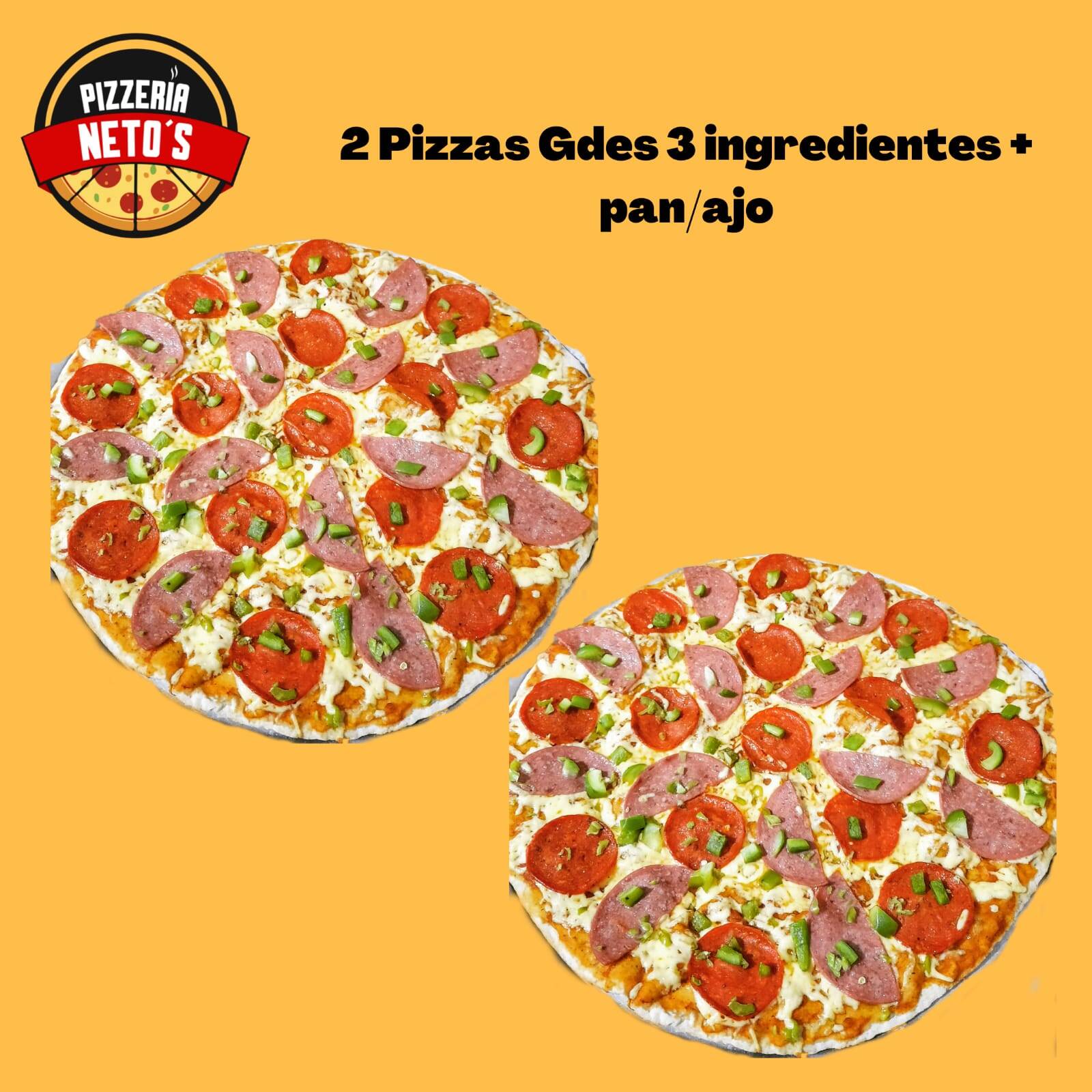 2 Pizzas Grandes 3 Ingredientes