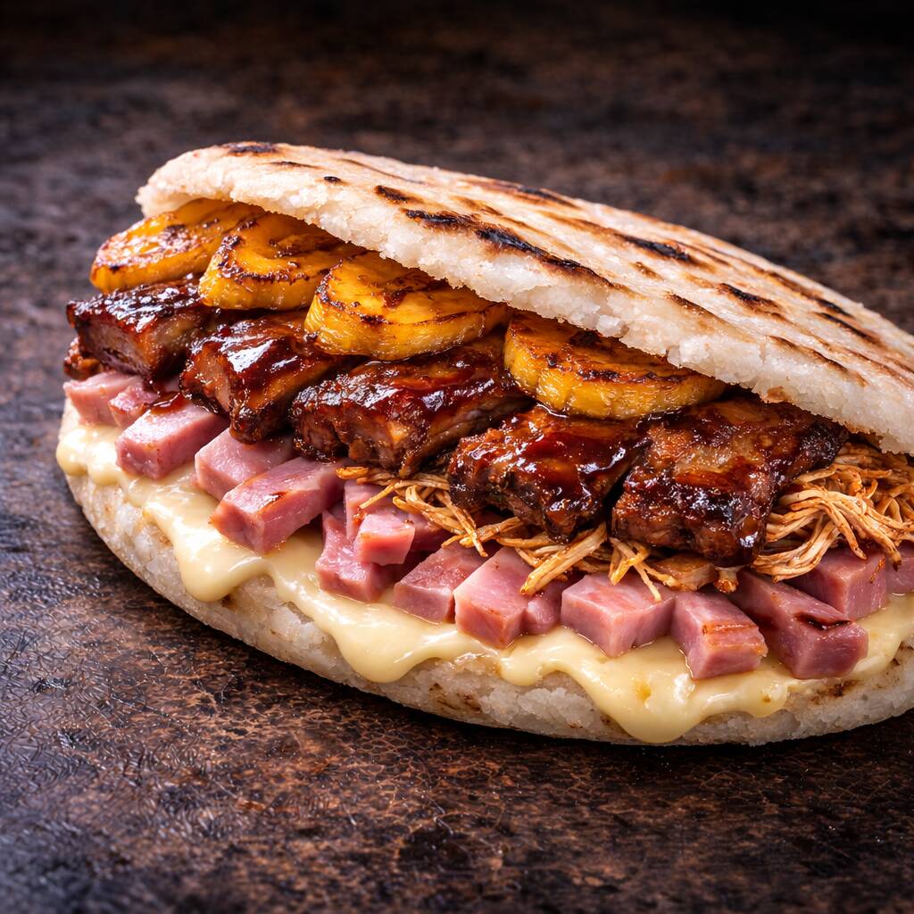 Arepa costilla bbq