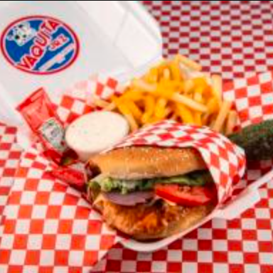Hamburguesa de Pollo con Papas