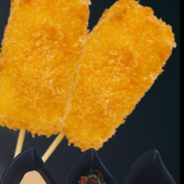 2 brochetas de queso manchego