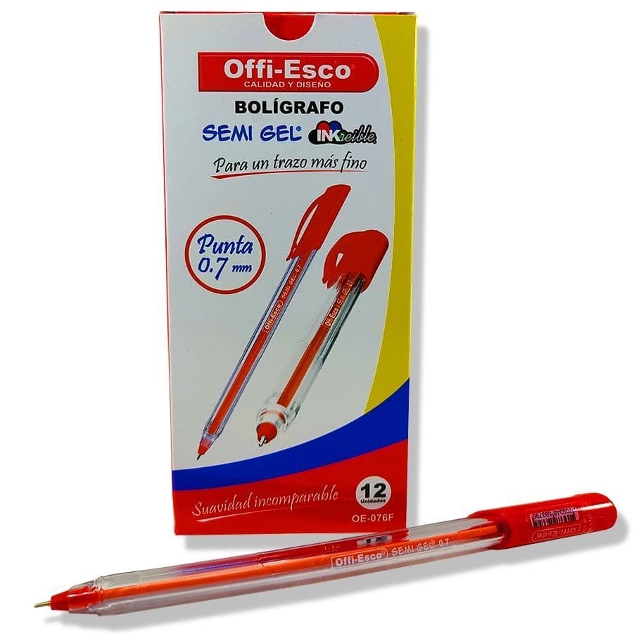 Esfero Semi Gel Offi-Esco Sencillo Rojo