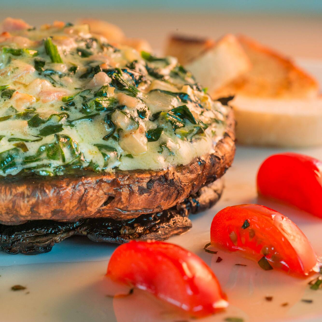 Portobello Relleno de Espinacas