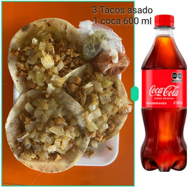 Didi Combo - 3 Tacos y Una Coca Cola de 600 Ml
