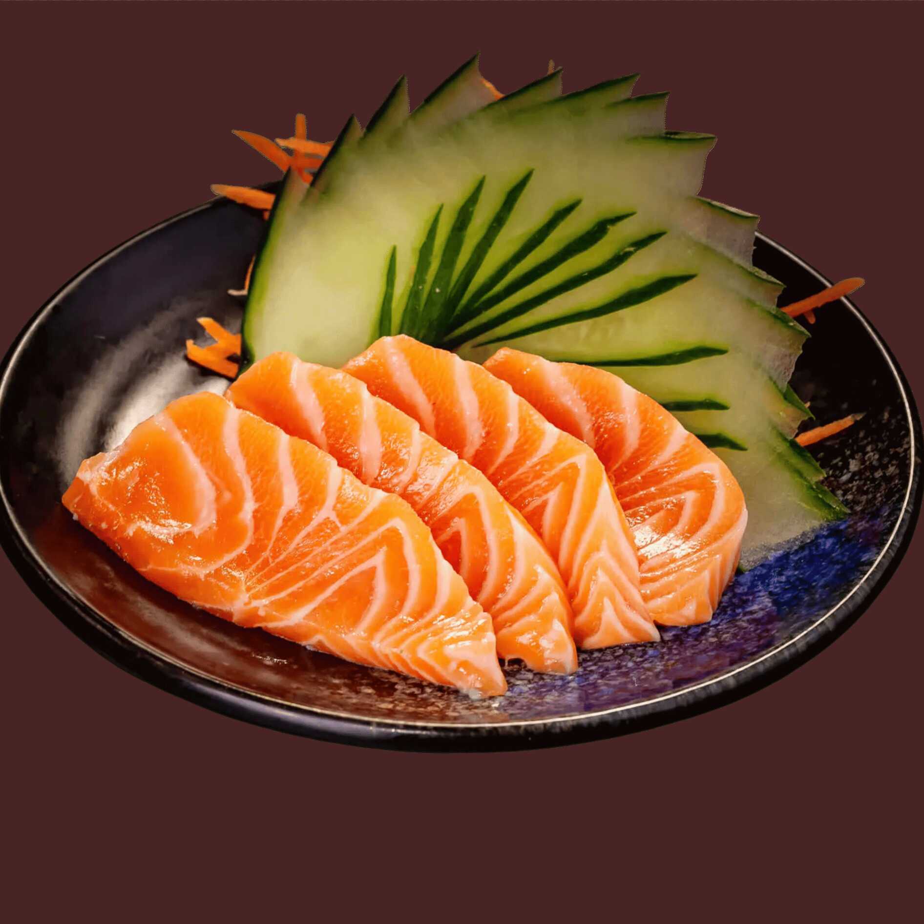 Fatias delicadas de salmão fresco