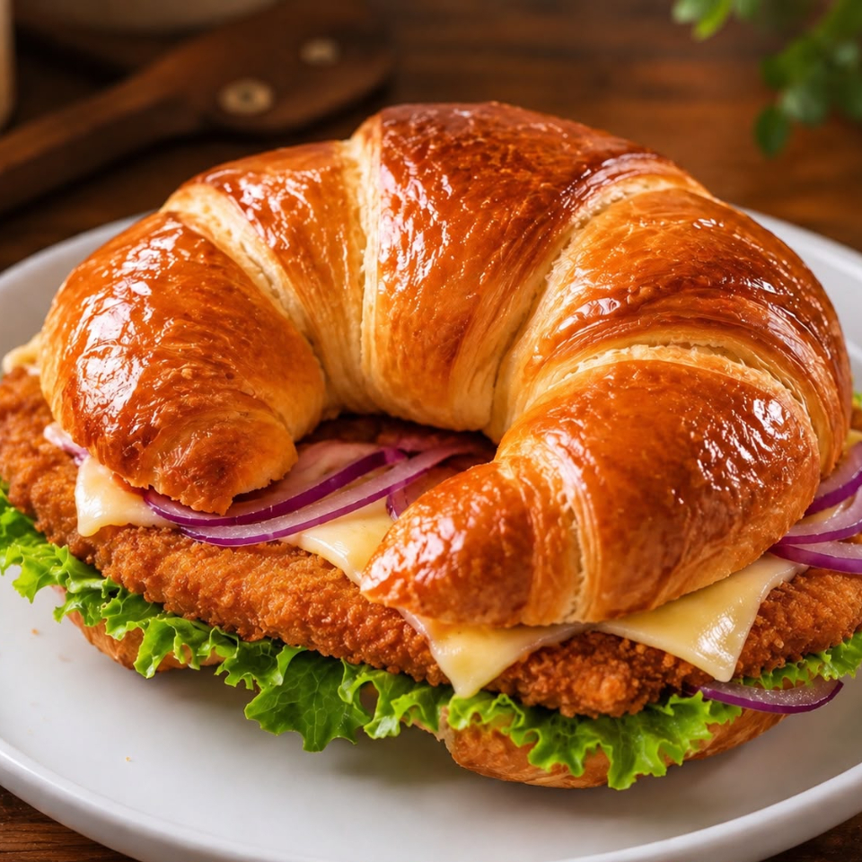 Croisant de Pechuga Empanizada