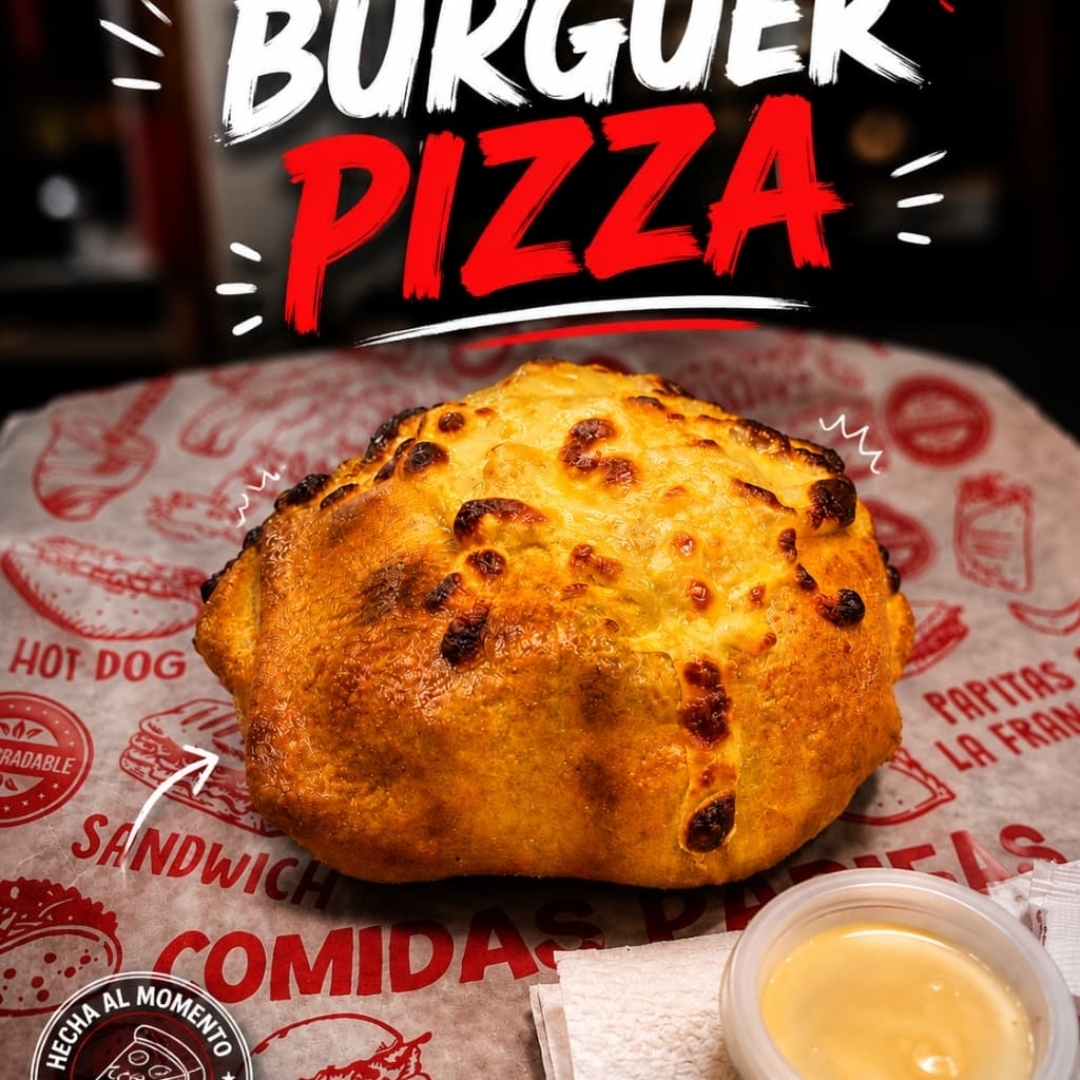 PIZZA BURGUER TOCINETA,JAMON QUSO...Y GASEOSA 250