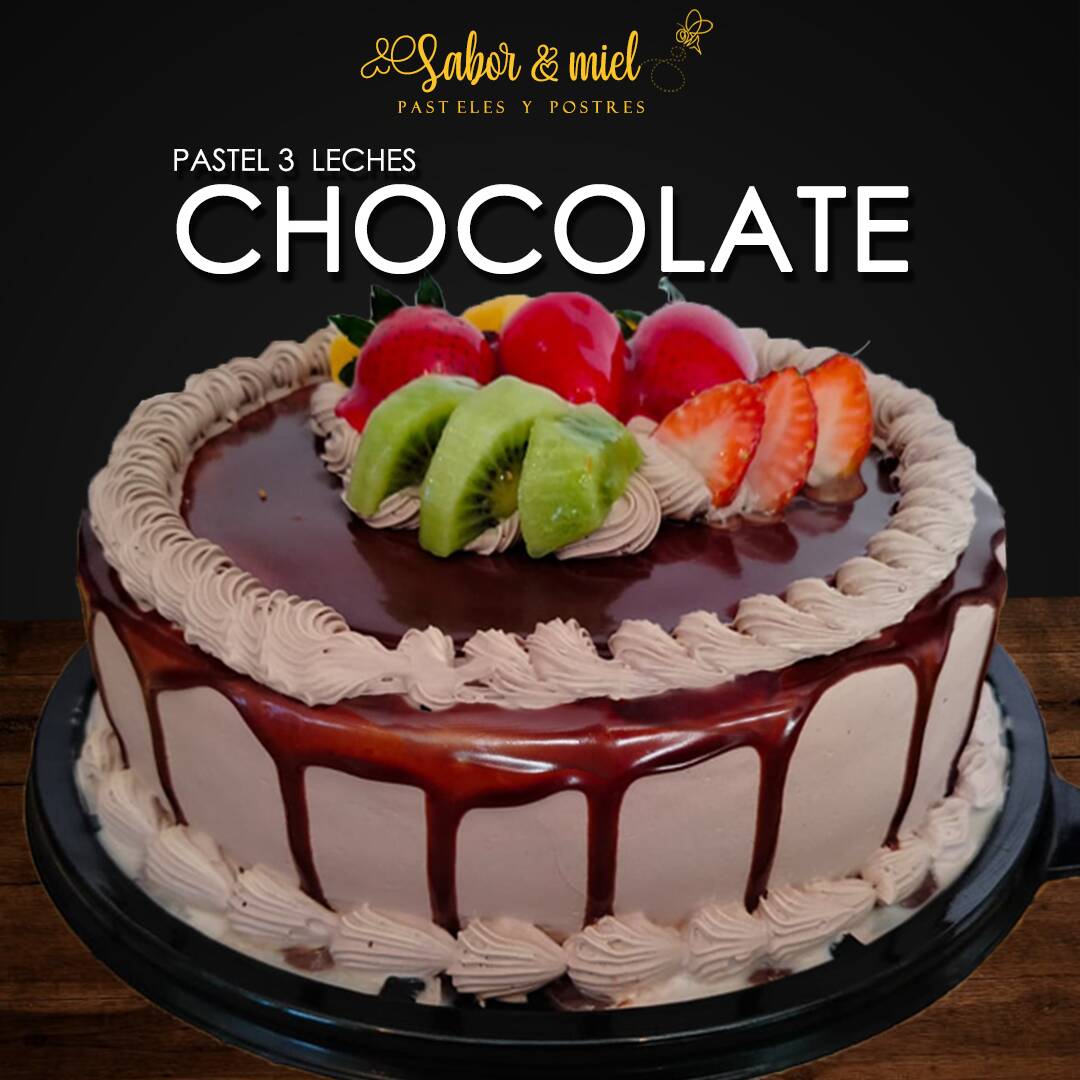 Pastel 3 Leches de Chocolate