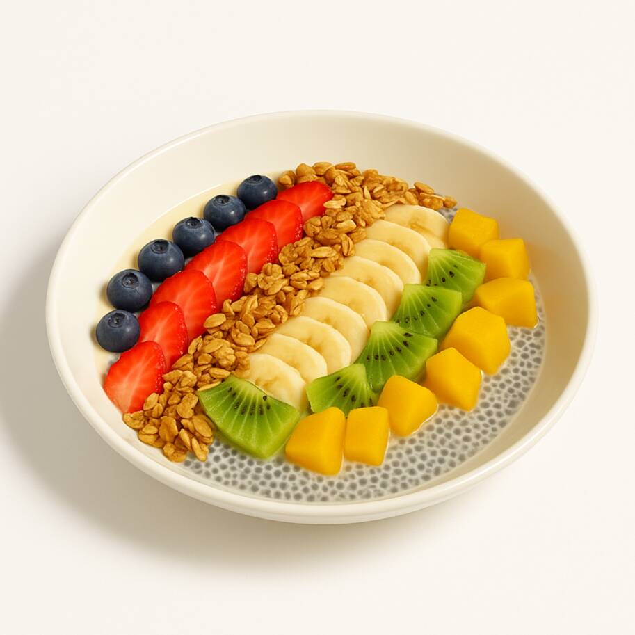 Fruit Bowl con Yogurt y Pudding de Chia
