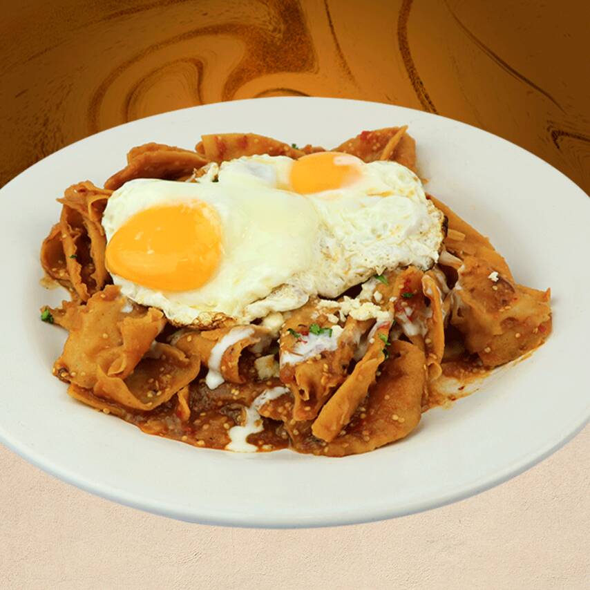 Huevos Estrellados en Chilaquiles C