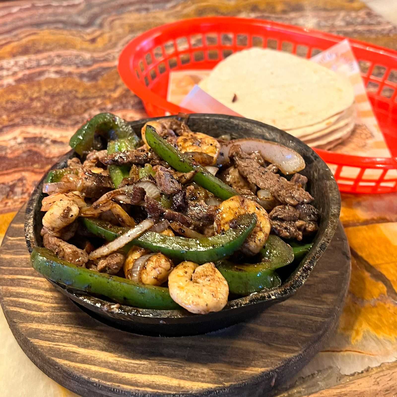 Fajitas Mar y Tierra a la Plancha