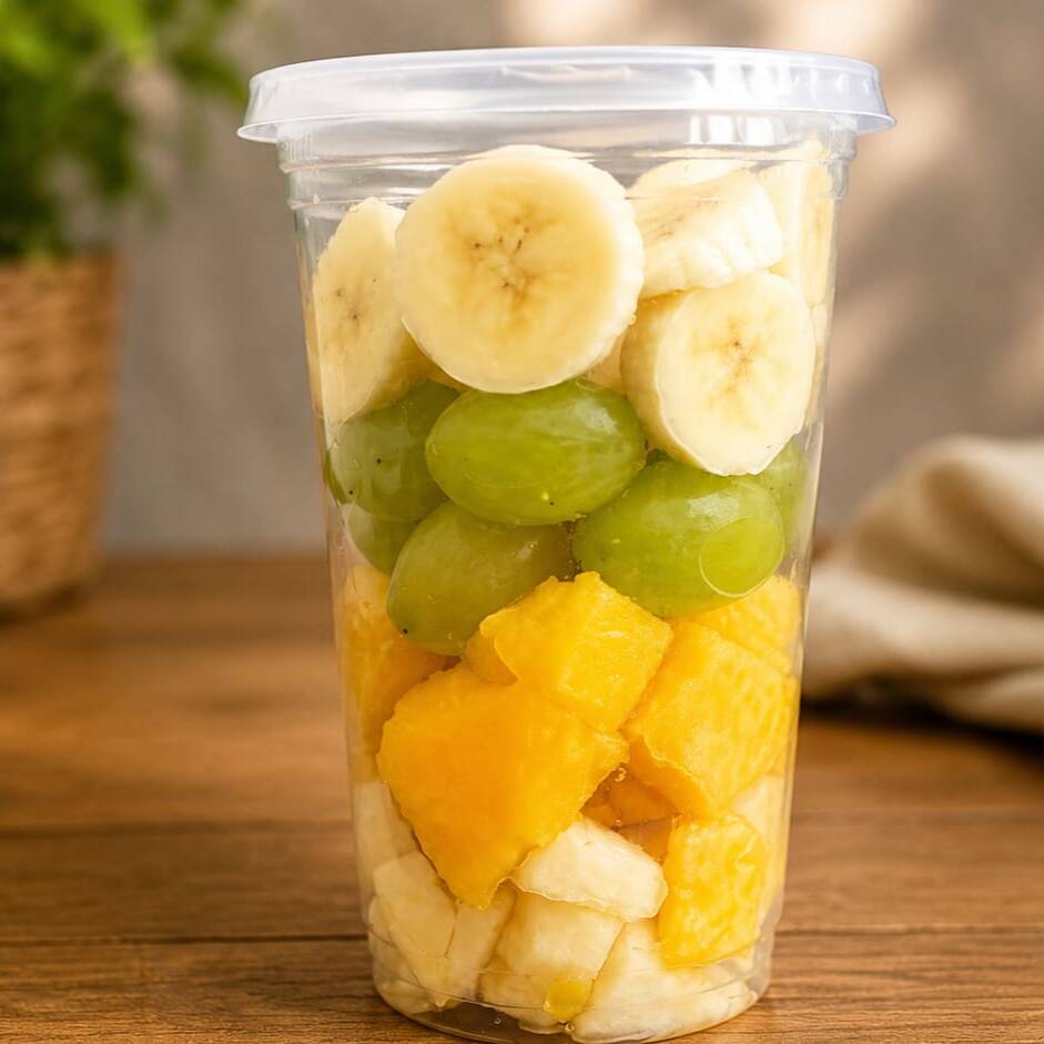 Uma deliciosa salada de Frutas fresquinha que acompanha uma cobertura a sua escolha é um ótima opção deliciosa e saudável para o Dia a Dia!.Obs: Já acompanhamentos Leite Condensado.