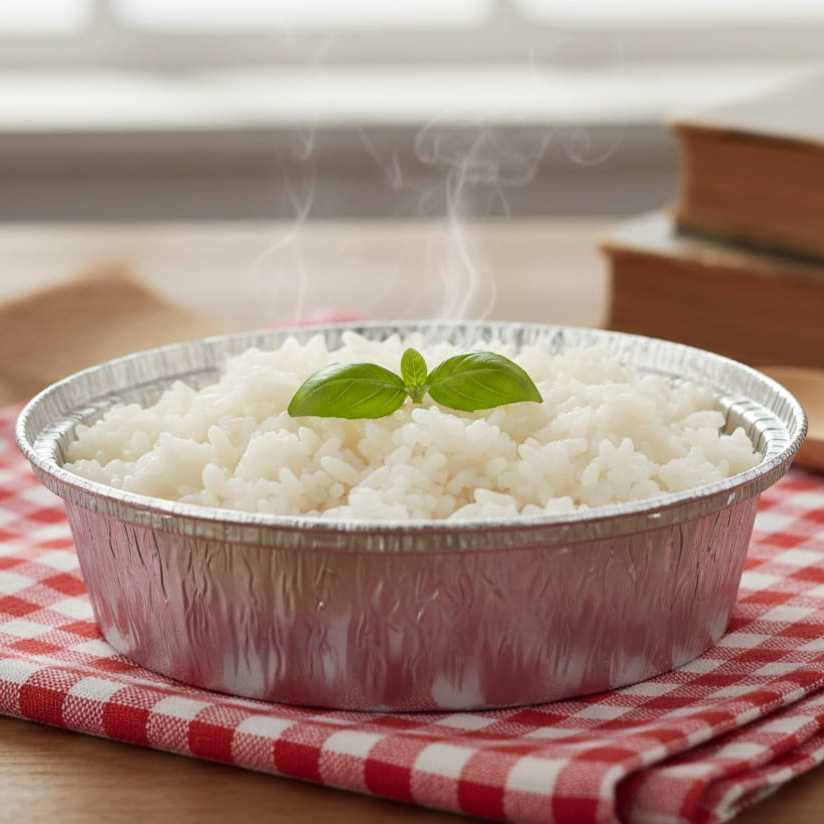 Uma porção de arroz branco soltinho pra enriquecer sua refeição.