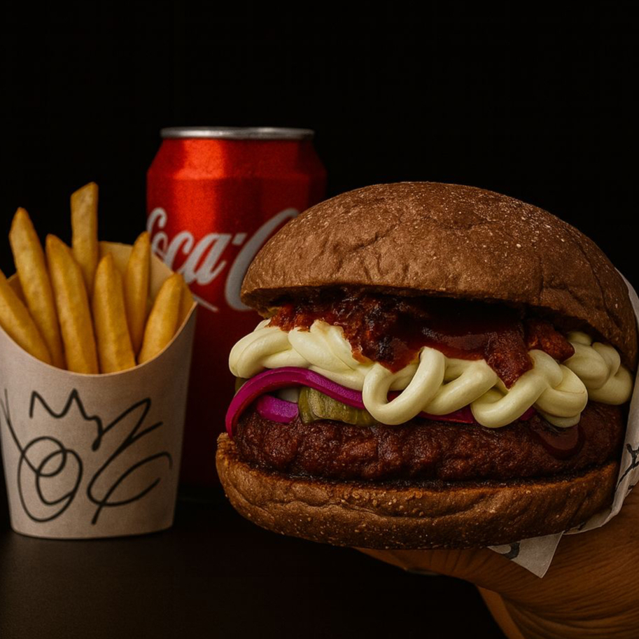 Hamburguer+fritas+refri lata 350ml